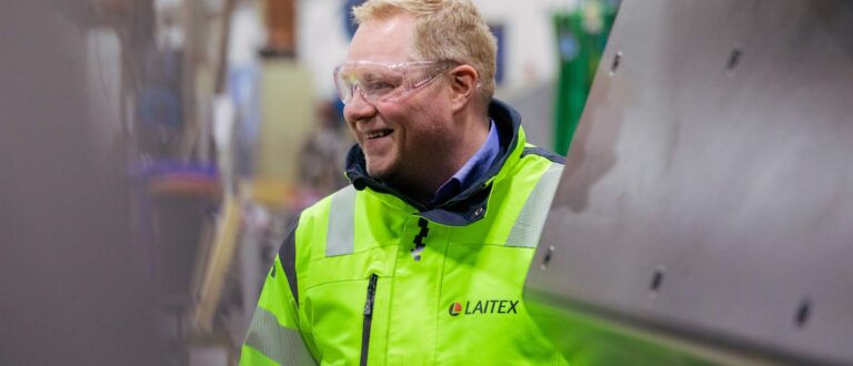 The engineer looks around.