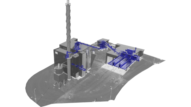 Power plant in Turku with fuel feeding and biomass treatment systems delivered by Laitex.