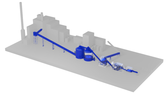 Fuel yard model in blue.