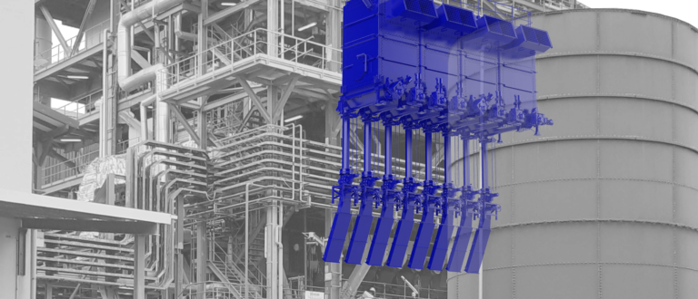 Plant in Gueandenloupe and a fuel feeding system in blue.