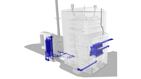 3d power plant with fly ash handling system