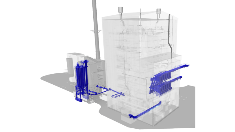 3d power plant with fly ash handling system