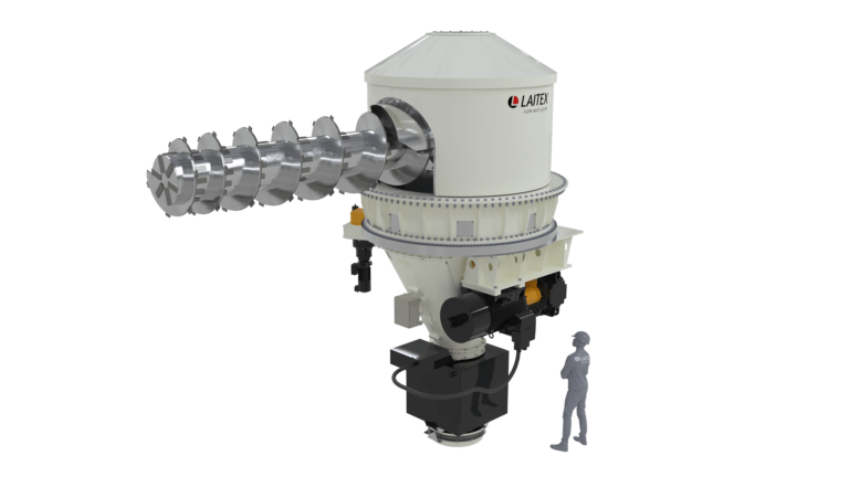 White storage discharger and an engineer standing aside.