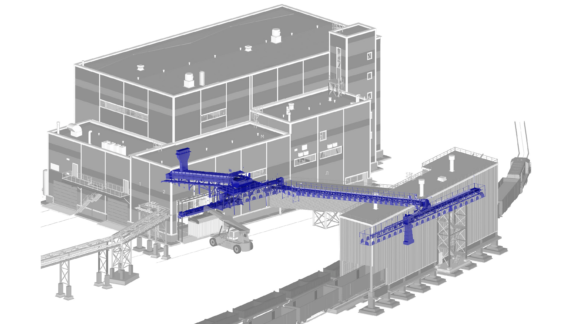 Concentrator plant in Russia with blue container loading systems.