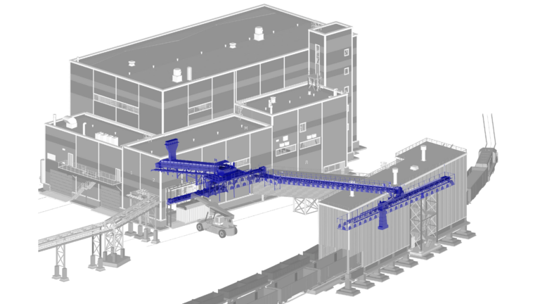 Concentrator plant in Russia with blue container loading systems.