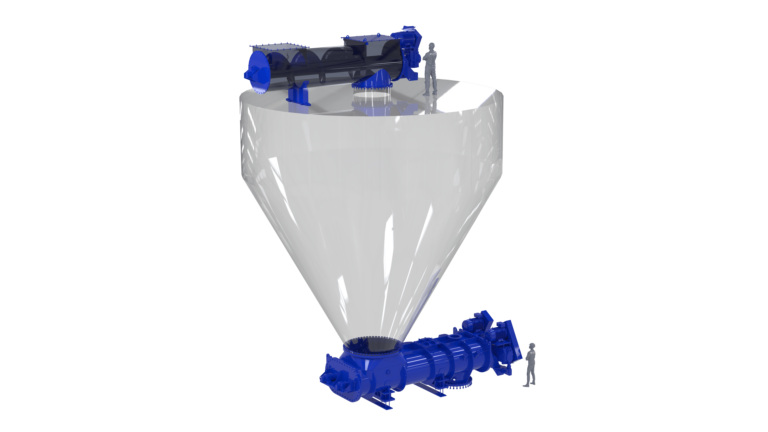 Mechanical pulp model with Laitex's air lock screw.