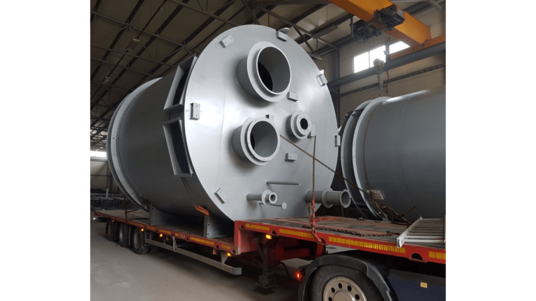 Big silo storage system on top of a truck.